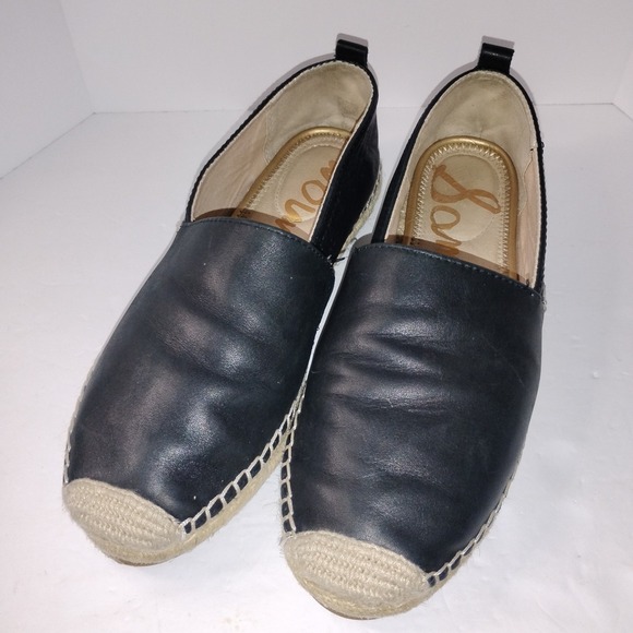 Sam Edelman Shoes - Sam Edelman‎ Women's Black Leather Espadrille Loafers Size 9